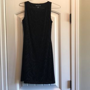 Black on black cocktail dress